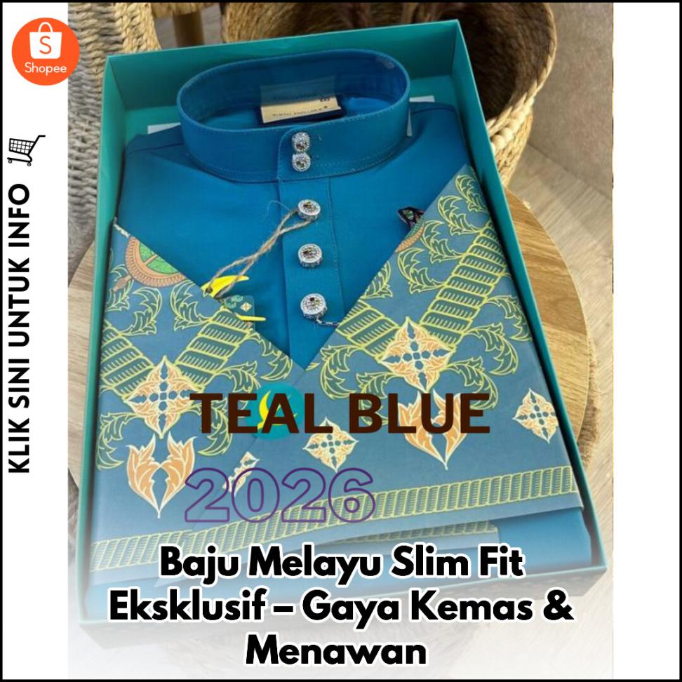 Baju Melayu Slim Fit Eksklusif – Gaya Kemas & Menawan