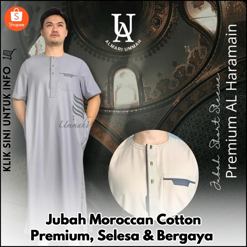 Jubah Moroccan Cotton Premium, Selesa & Bergaya