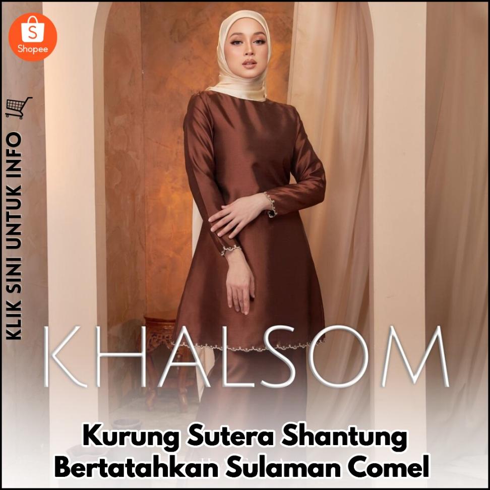 Kurung Sutera Shantung Bersulam Comel