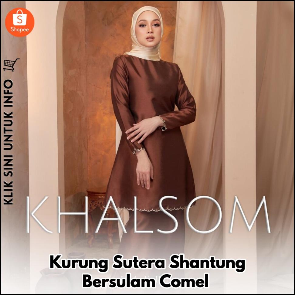 Kurung Sutera Shantung Bersulam Comel