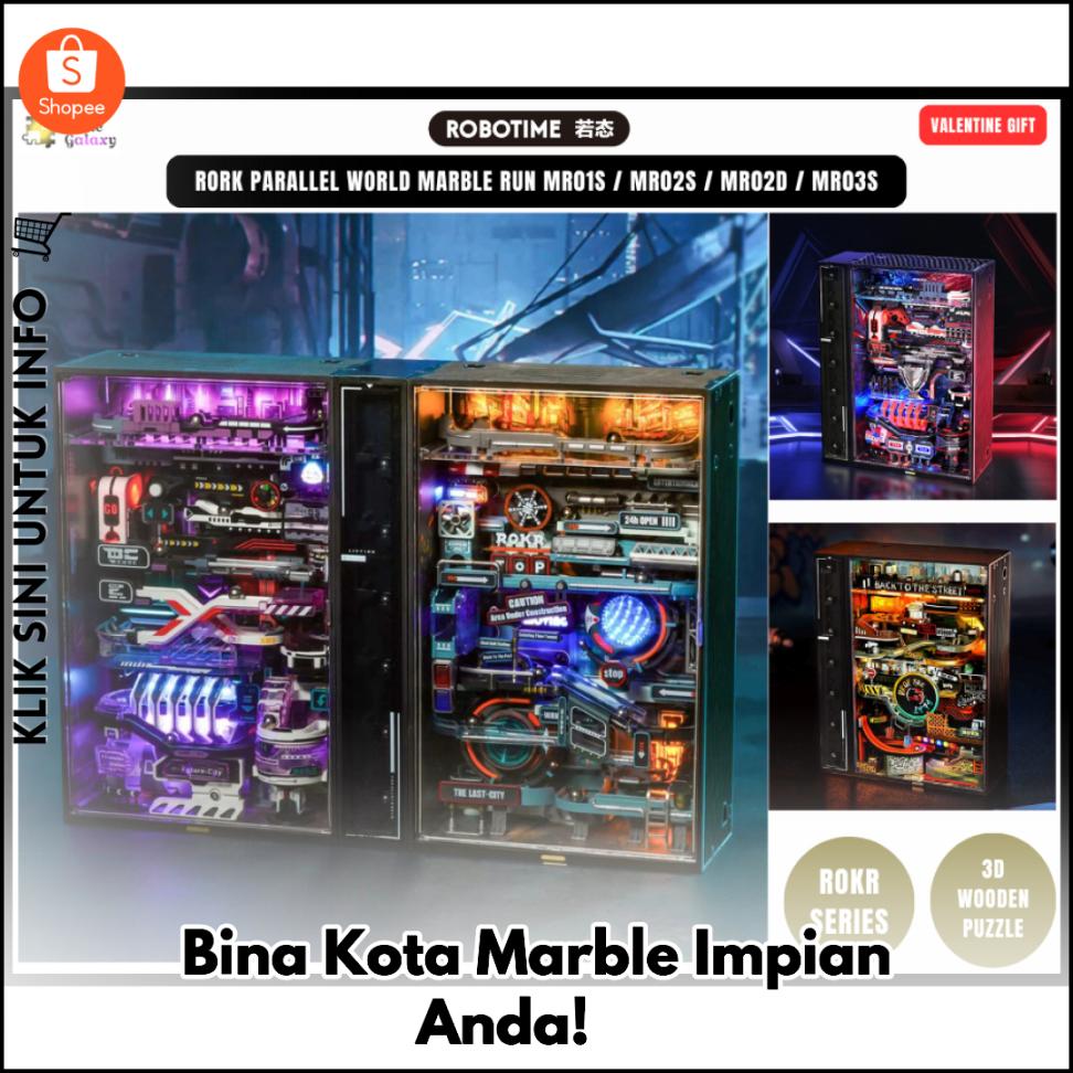 Puzzle Kayu 3D Larian Guli: Bandar Masa Depan & Lampau