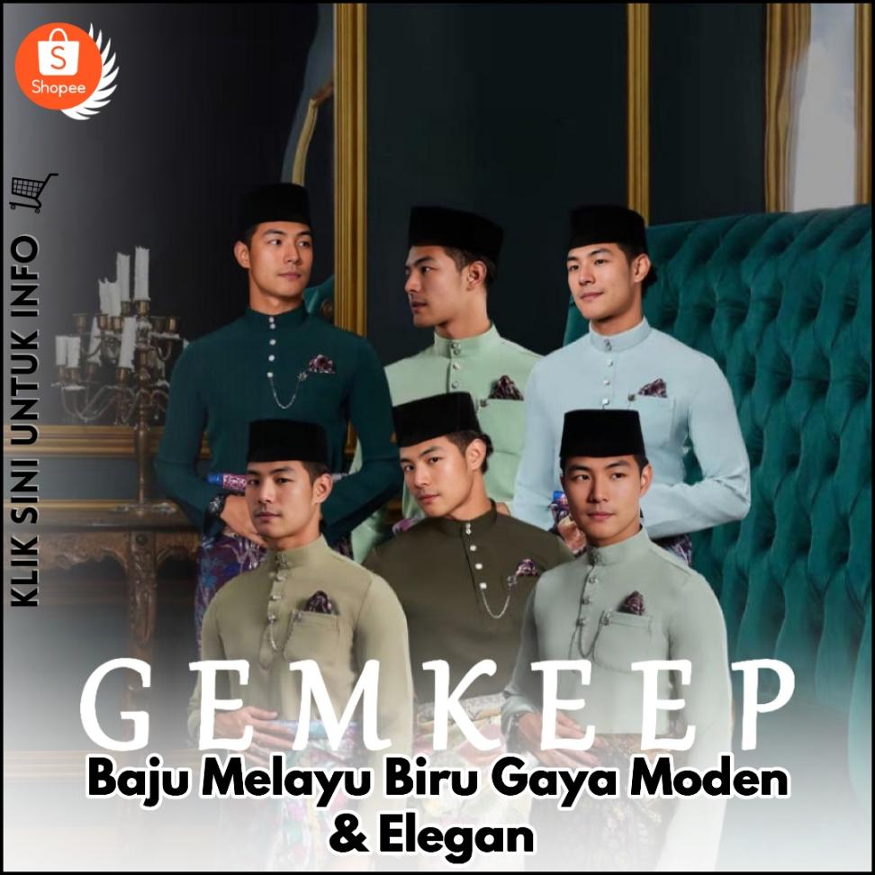 Baju Melayu Biru Gaya Terkini & Elegan