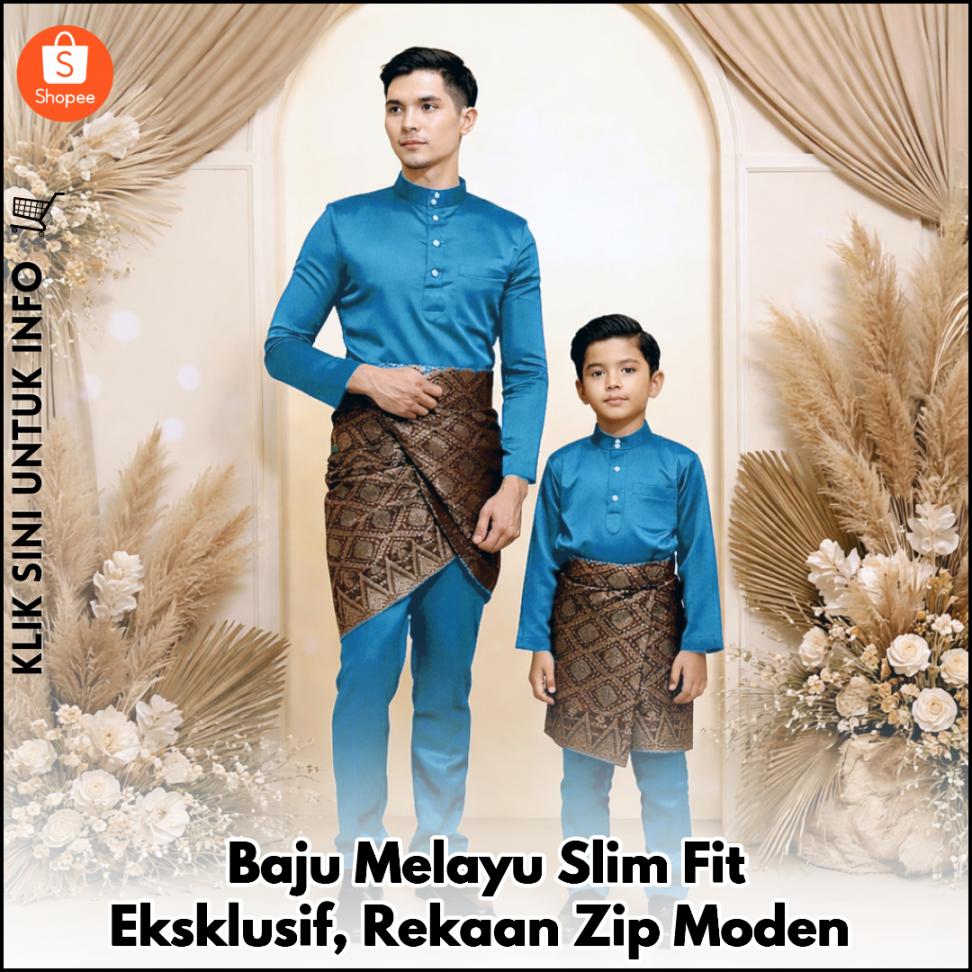 Baju Melayu Slim Fit Eksklusif, Rekaan Zip Moden