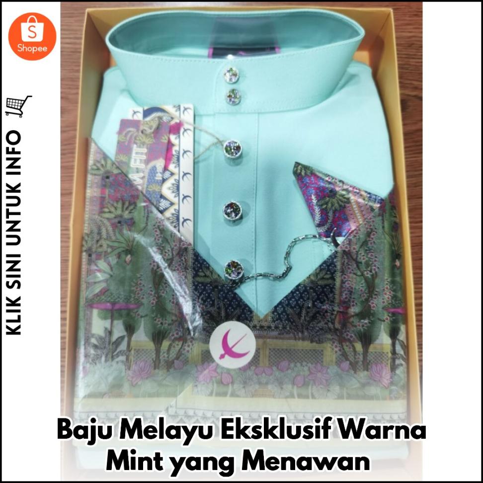 Baju Melayu Eksklusif Warna Mint yang Menawan