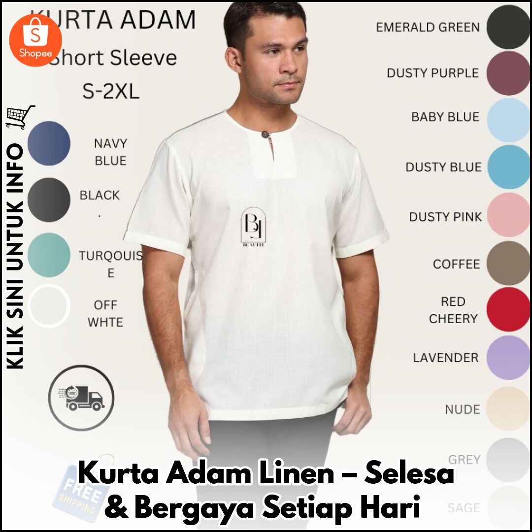 Kurta Adam Linen – Selesa & Bergaya Setiap Hari