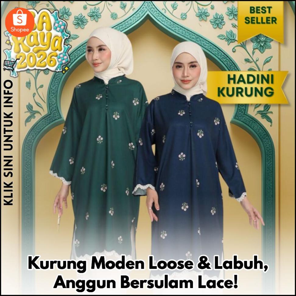 Kurung Moden Loose & Labuh, Anggun Bersulam Lace!
