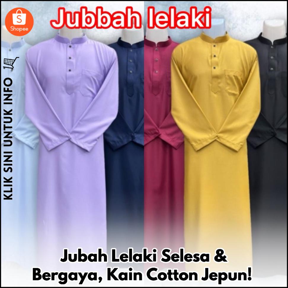 Jubah Lelaki Selesa & Bergaya, Kain Cotton Jepun!