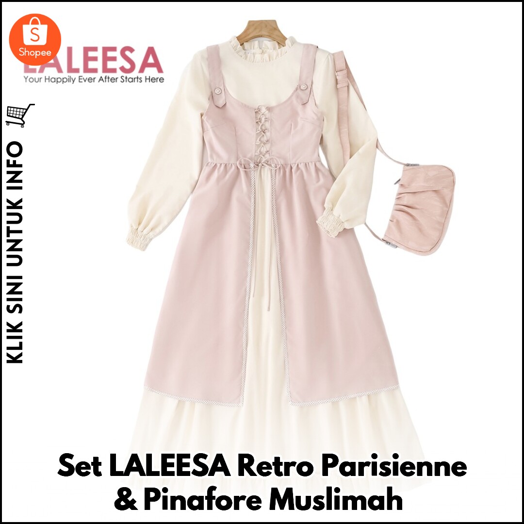 Set LALEESA Retro Parisienne & Pinafore Muslimah