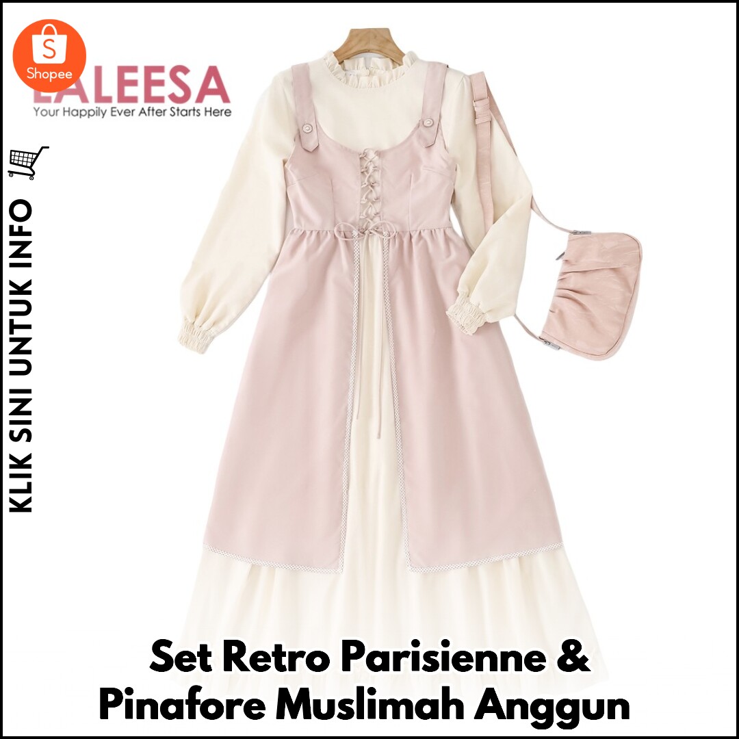Set Retro Parisienne & Pinafore Muslimah Anggun