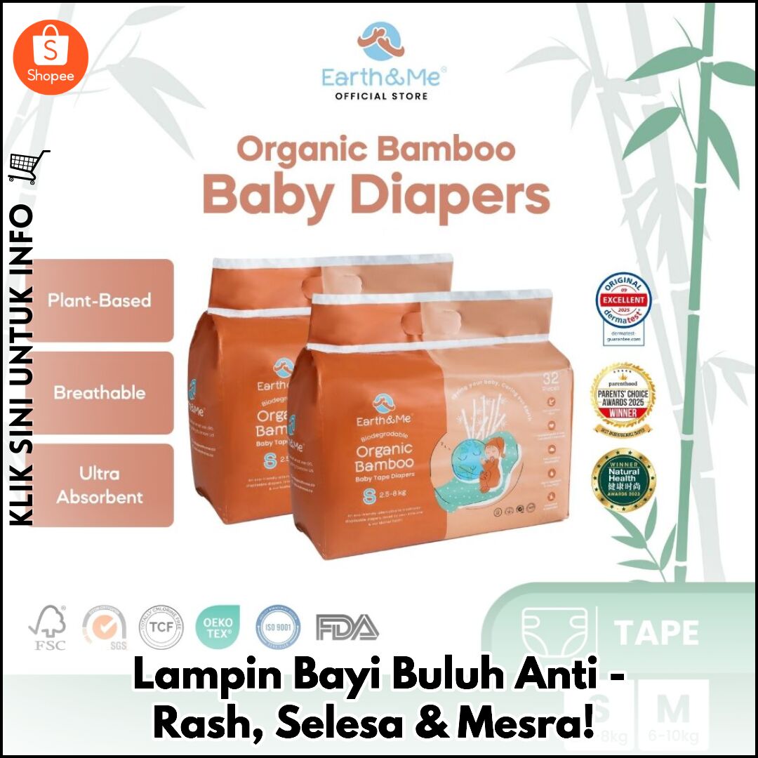 Lampin Bayi Buluh Anti-Rash, Selesa & Mesra!