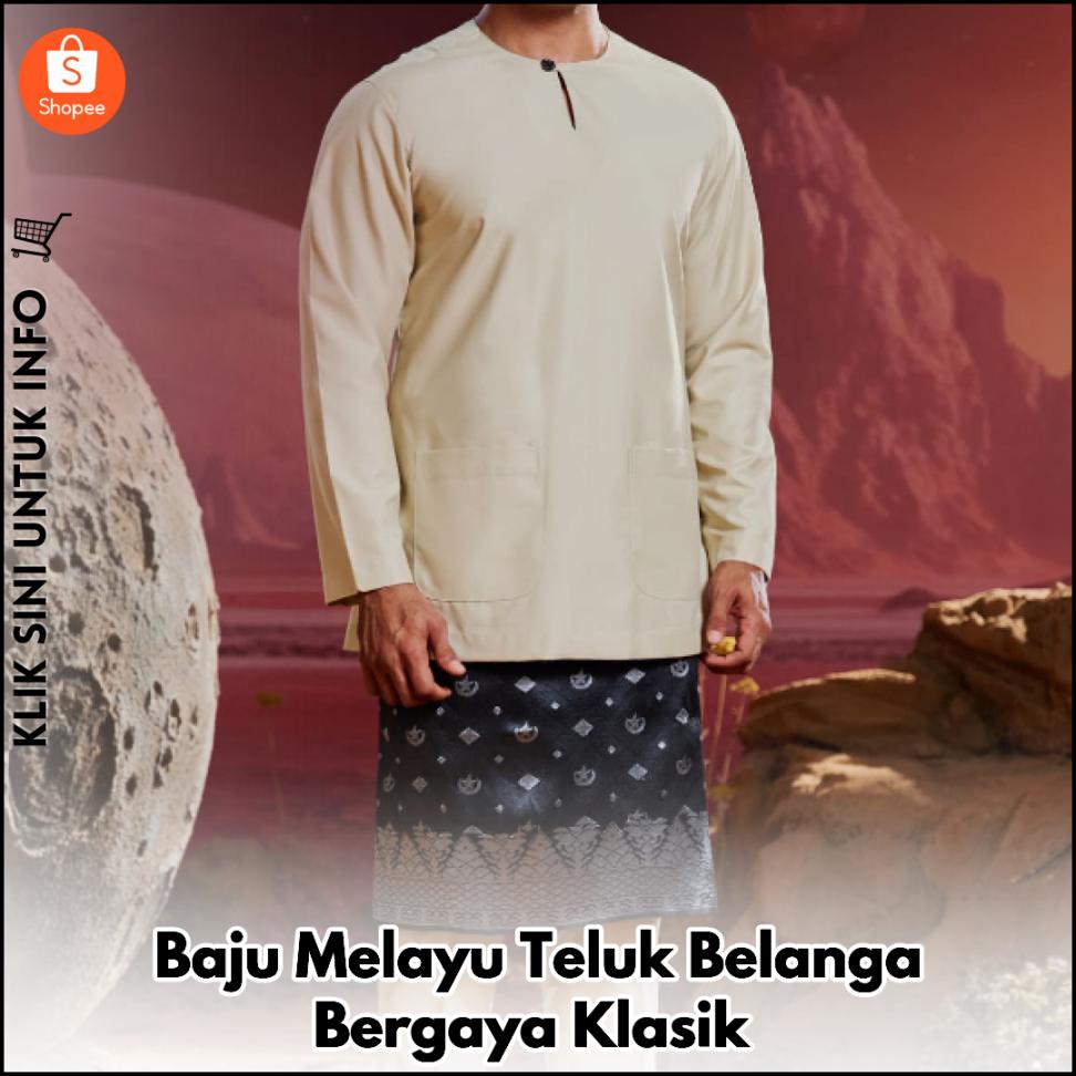 Baju Melayu Teluk Belanga Bergaya Klasik
