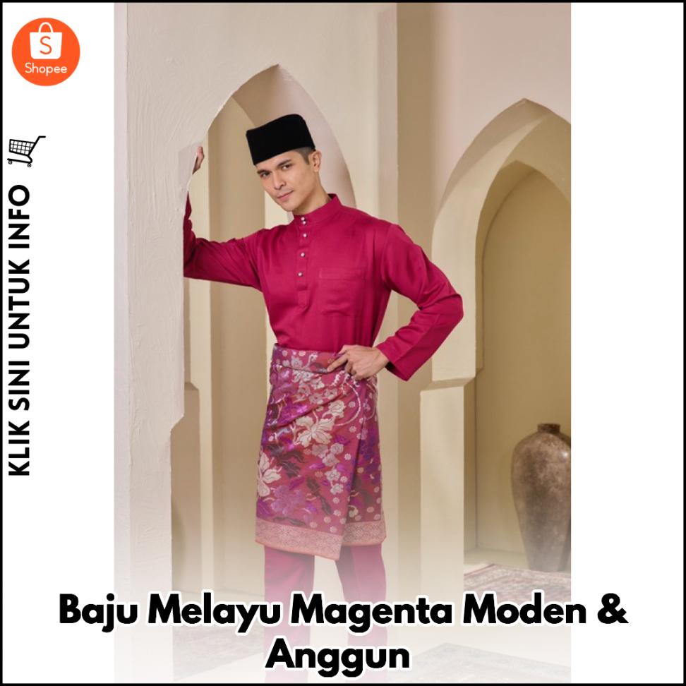 Baju Melayu Magenta Moden & Anggun