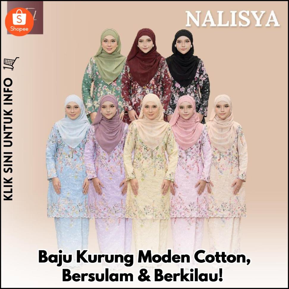 Baju Kurung Moden Cotton, Bersulam & Berkilau!