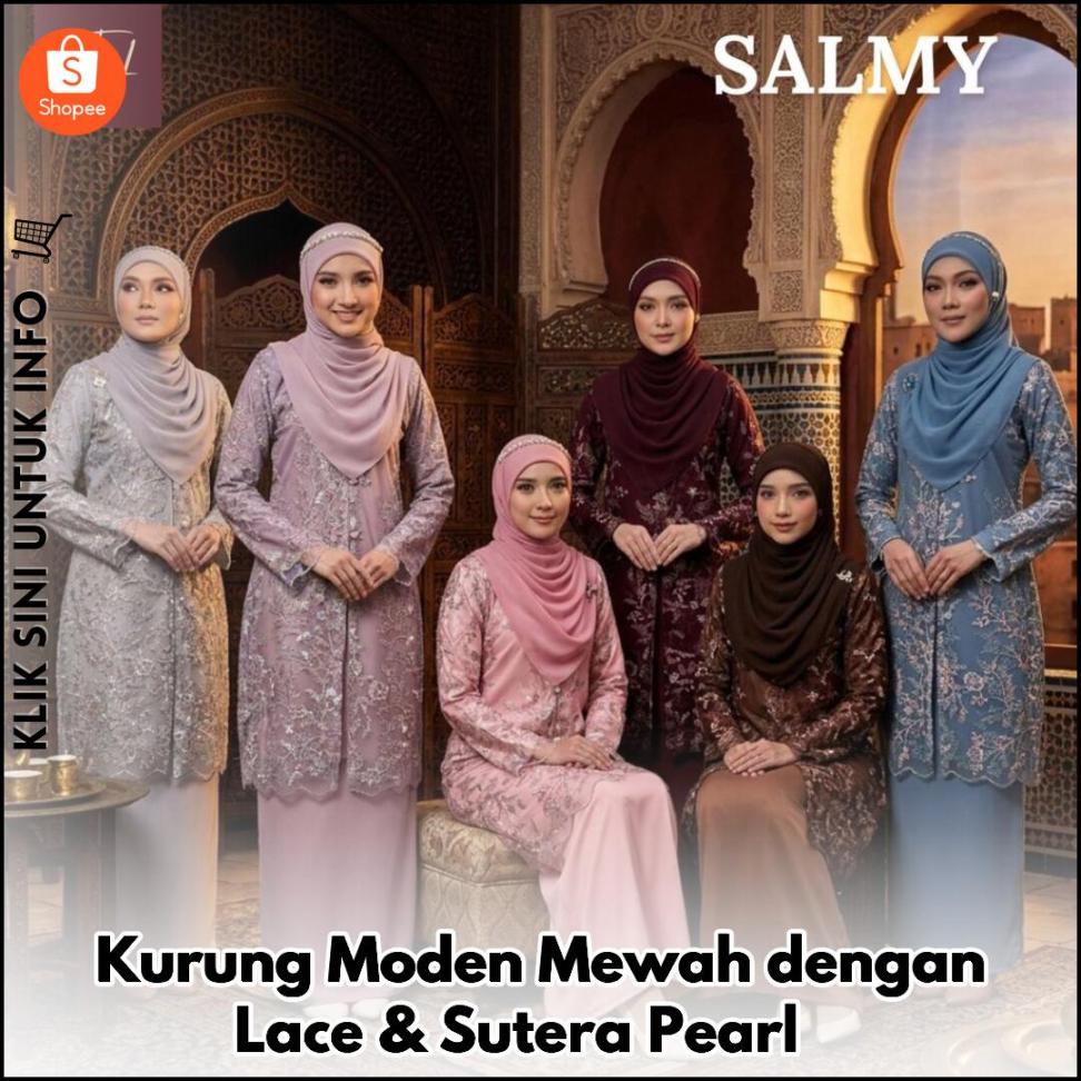 Kurung Moden Mewah dengan Lace & Sutera Pearl ?
