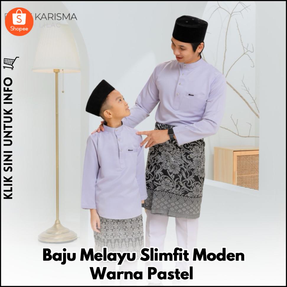 Baju Melayu Slimfit Moden Warna Pastel