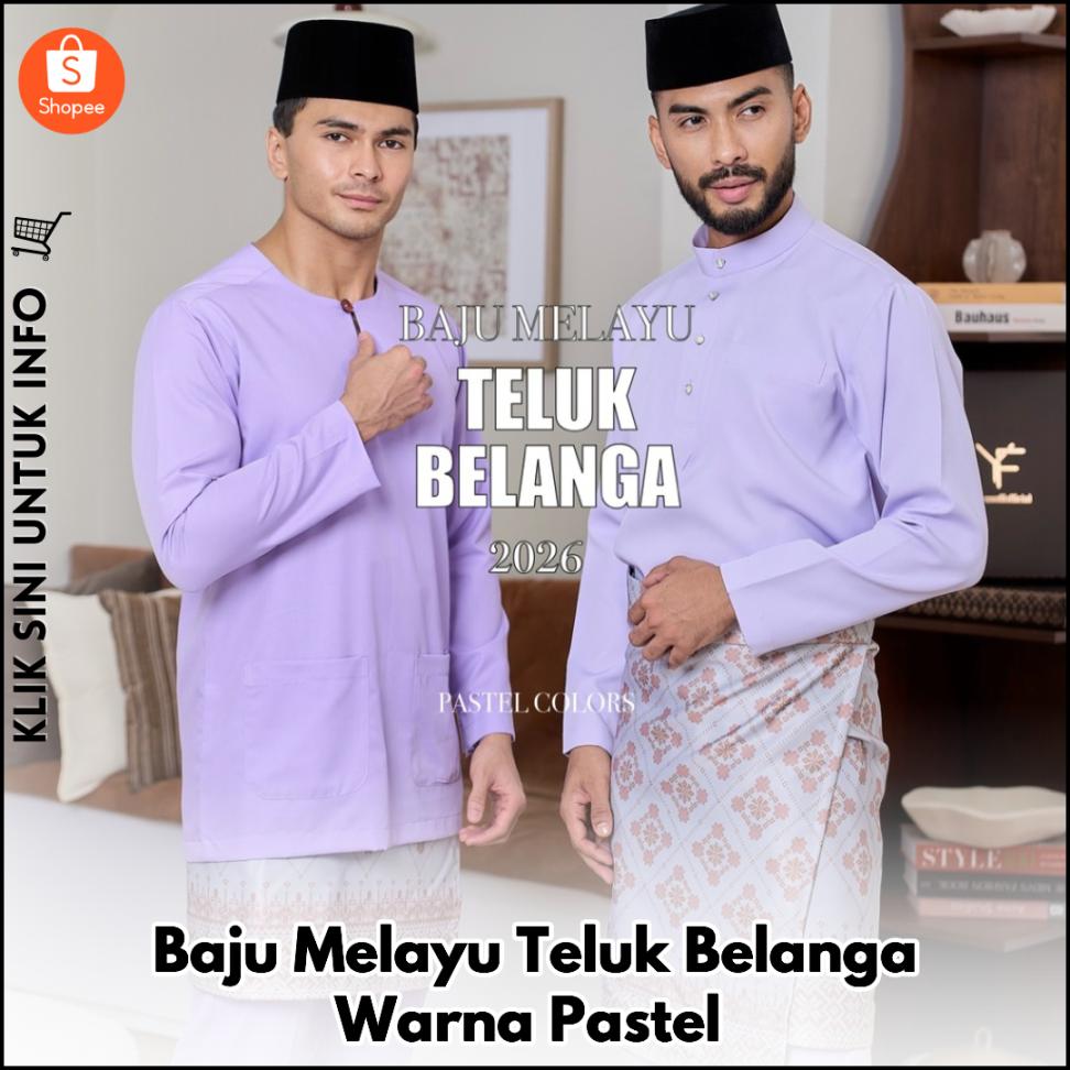 Baju Melayu Teluk Belanga Warna Pastel