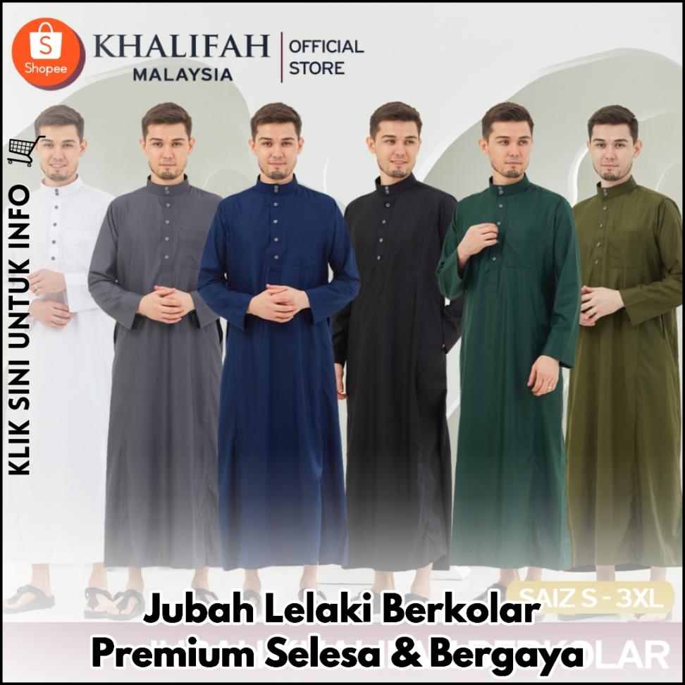 Jubah Lelaki Berkolar Premium Selesa & Bergaya