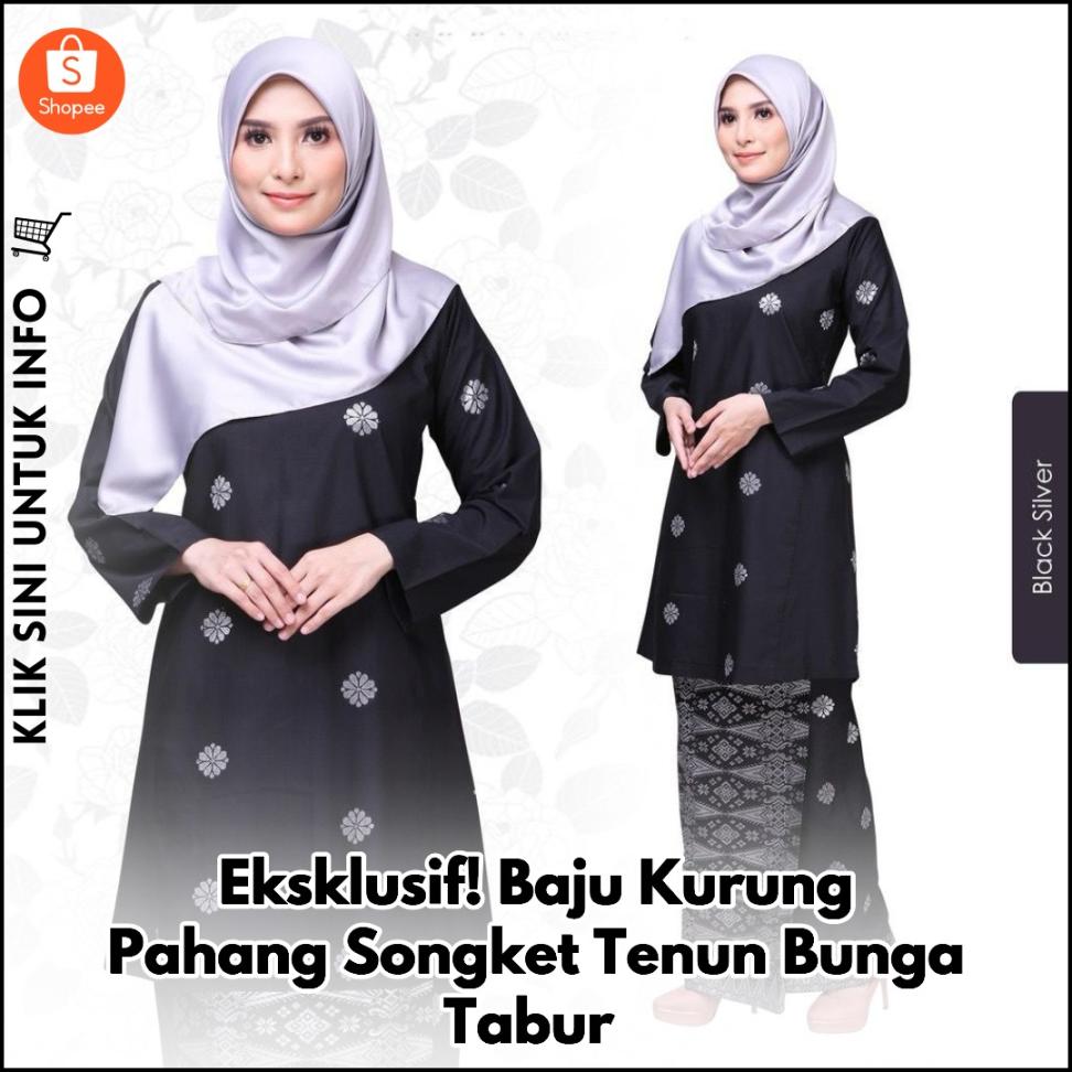 Eksklusif! Baju Kurung Pahang Songket Tenun Bunga Tabur