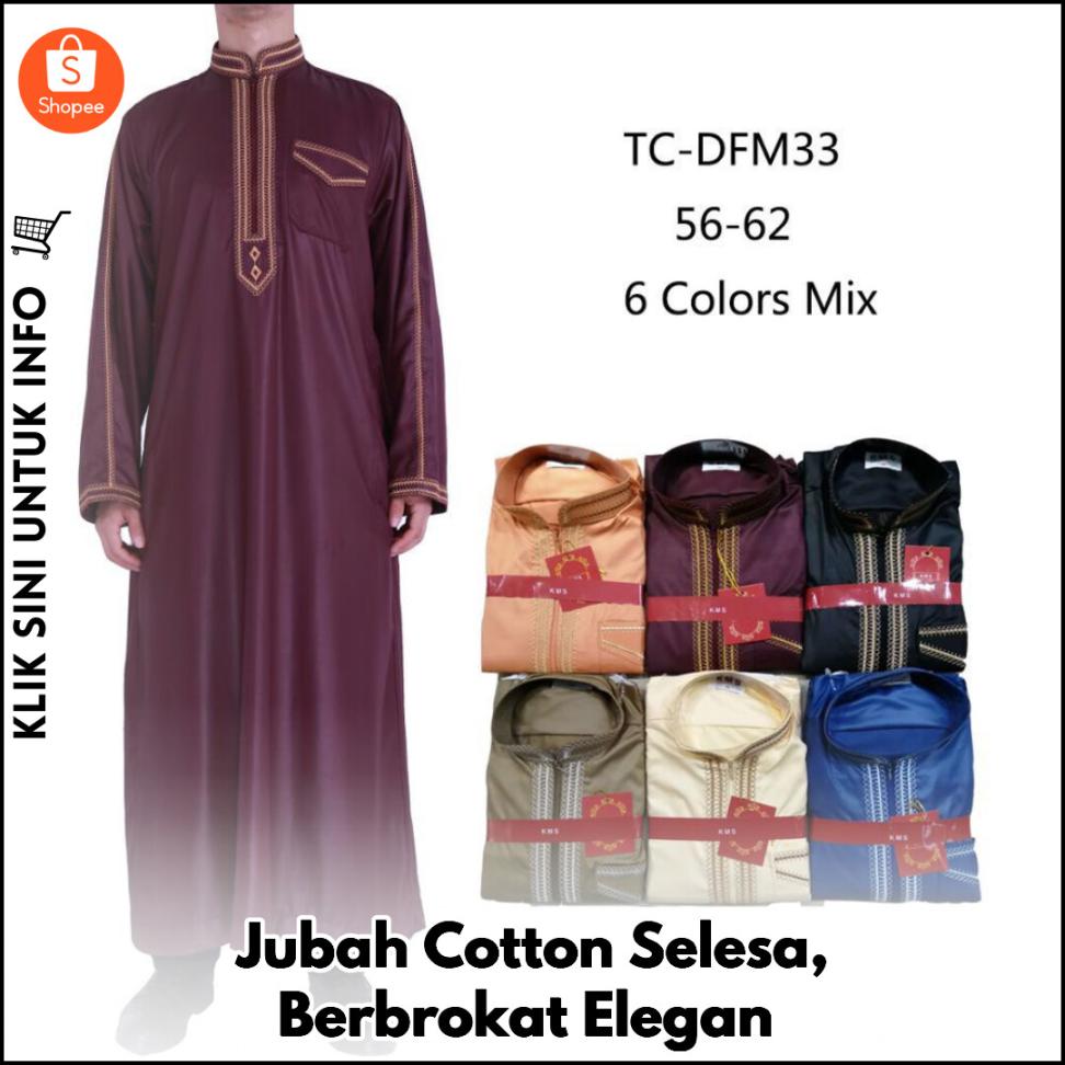 Jubah Cotton Selesa, Berbrokat Elegan