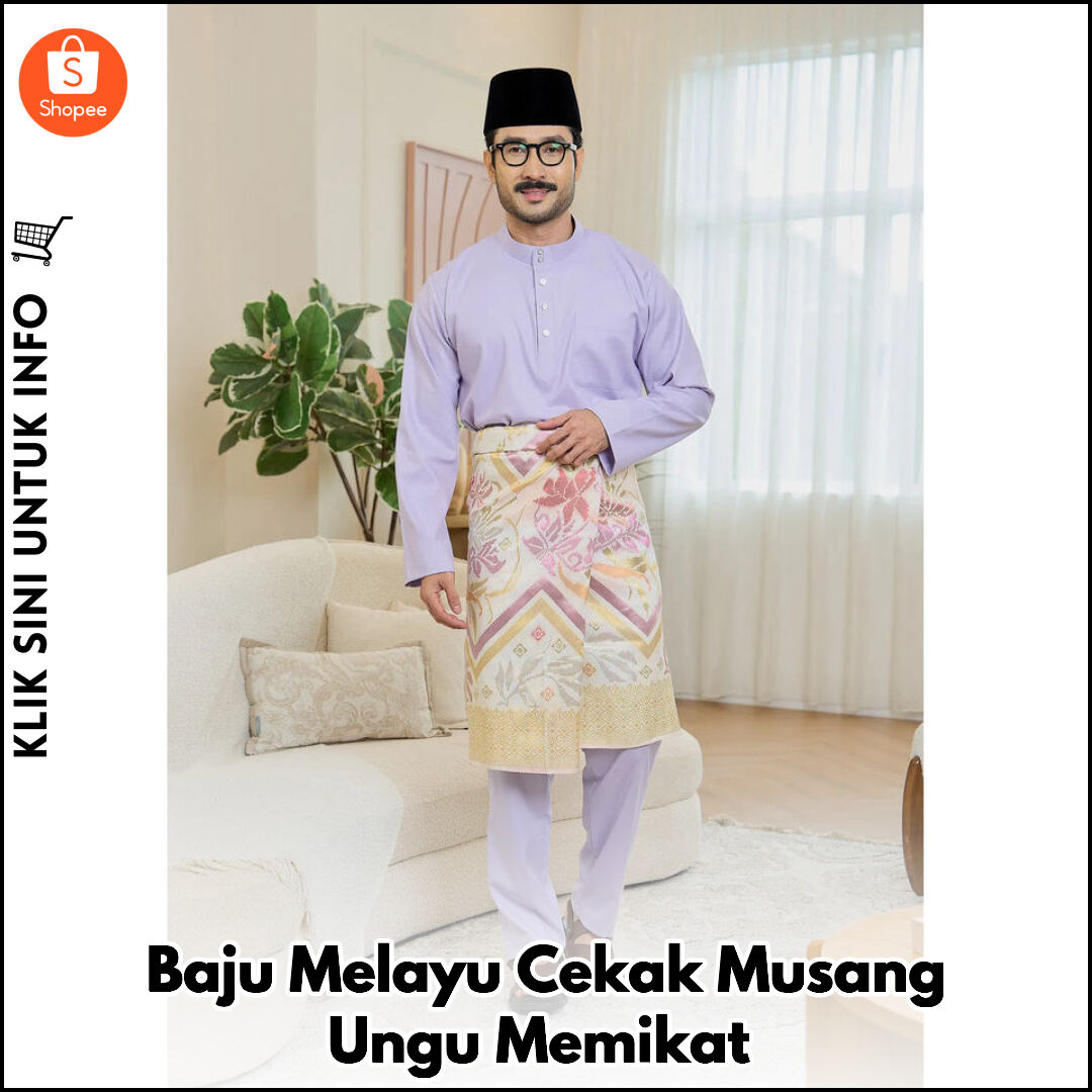 Baju Melayu Cekak Musang Ungu Memikat
