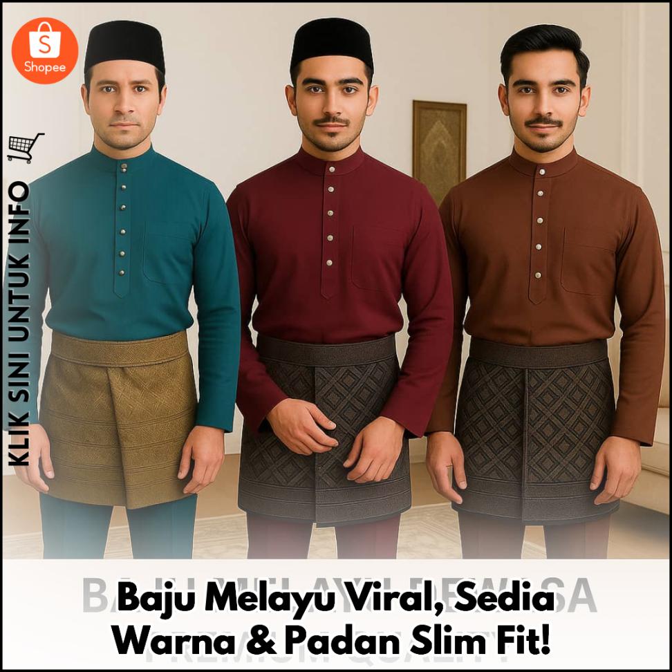 Baju Melayu Viral, Sedia Warna & Padan Slim Fit!