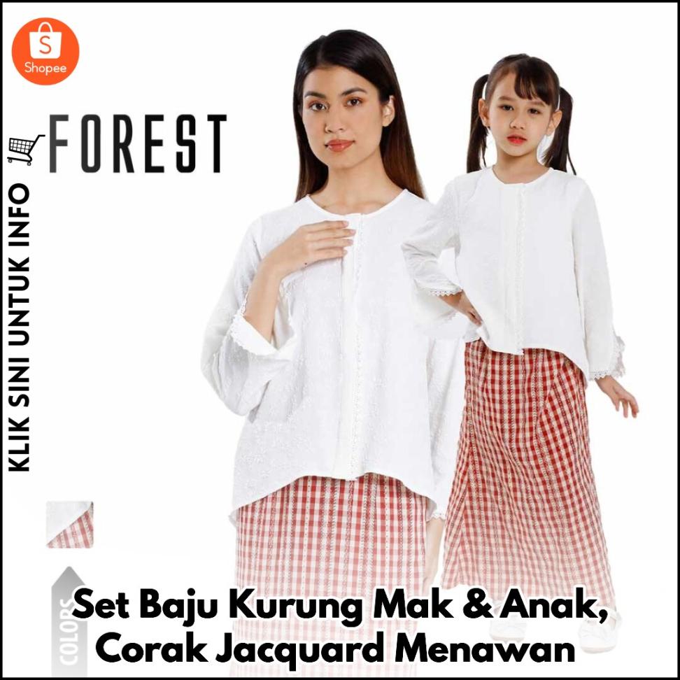 Set Baju Kurung Mak & Anak, Corak Jacquard Menawan