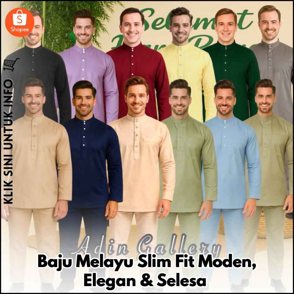 Baju Melayu Slim Fit Moden, Elegan & Selesa