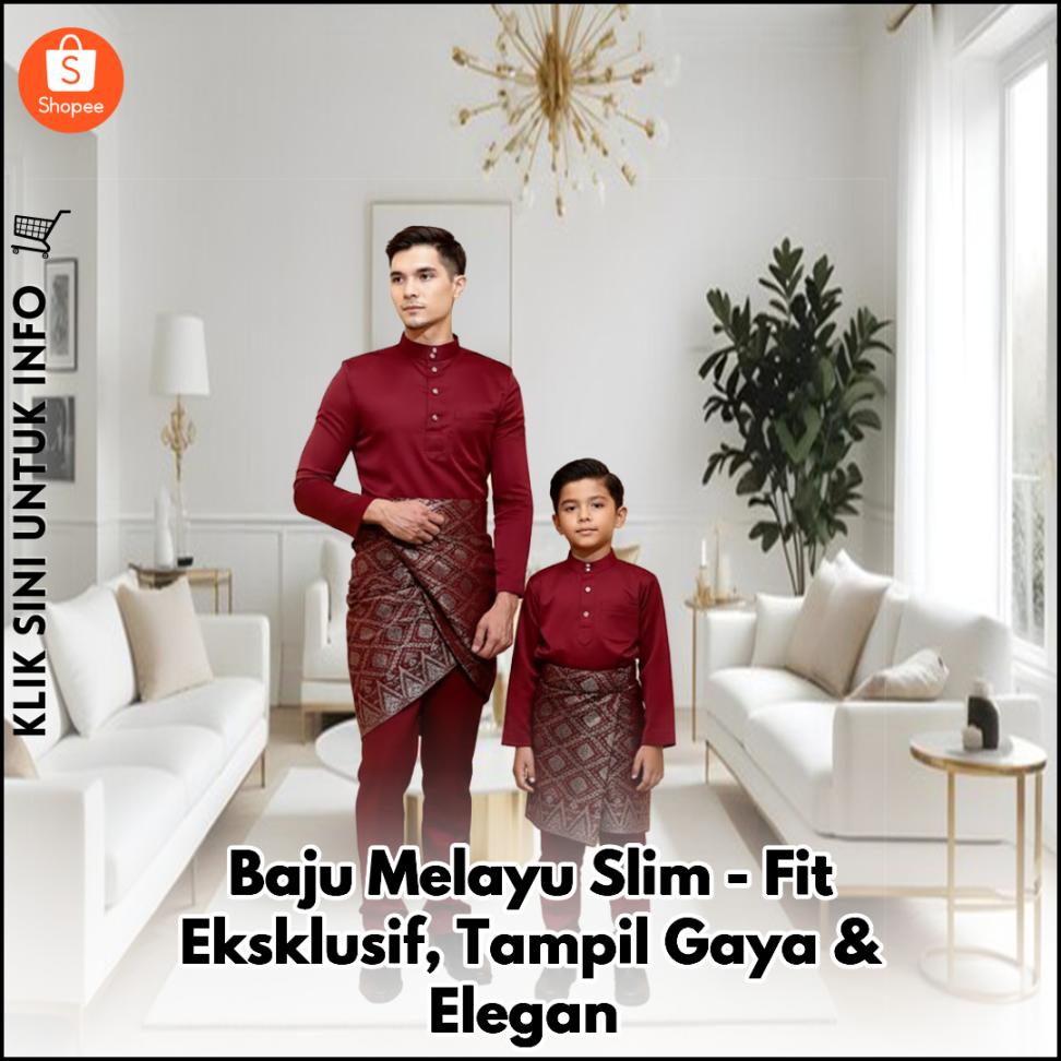 Baju Melayu Slim-Fit Eksklusif, Tampil Gaya & Elegan