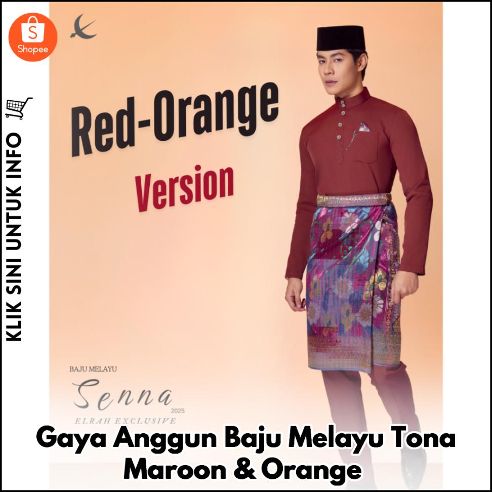 Baju Melayu Exclusive ELRAH – Tona Brick Merah Maroon!