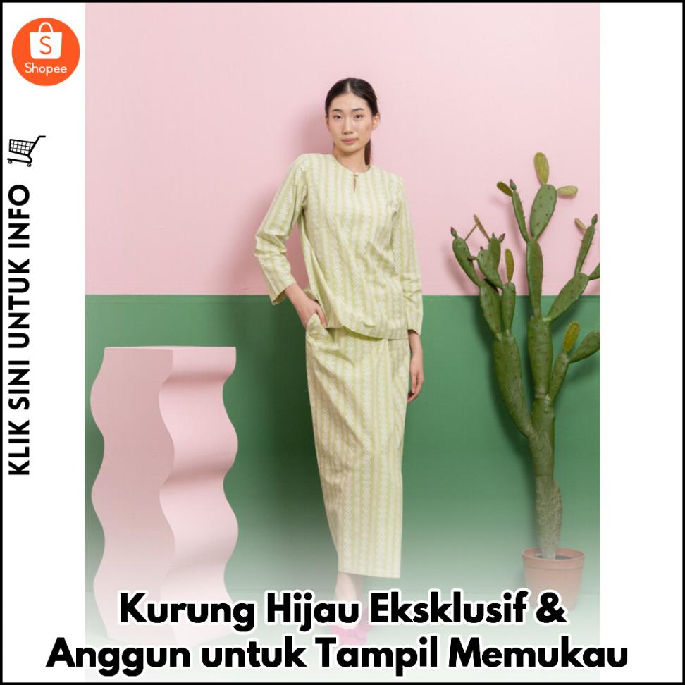 Kurung Moden Warna Hijau Yang Menawan