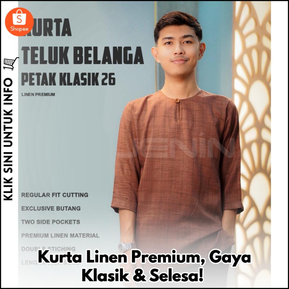 Kurta Linen Premium, Gaya Klasik & Selesa!