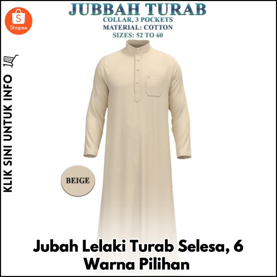 Jubah Lelaki Turab Selesa, 6 Warna Pilihan