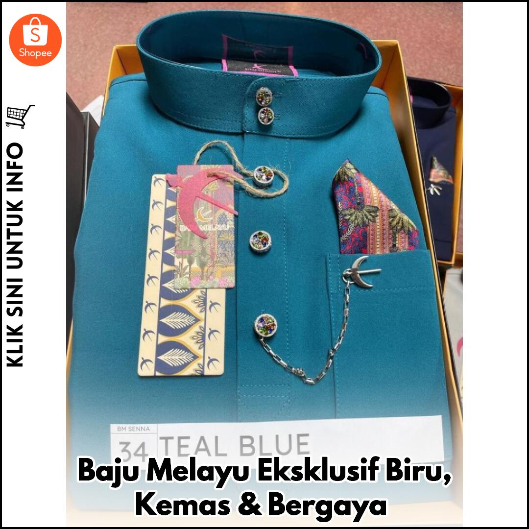 Baju Melayu Eksklusif Biru, Kemas & Bergaya