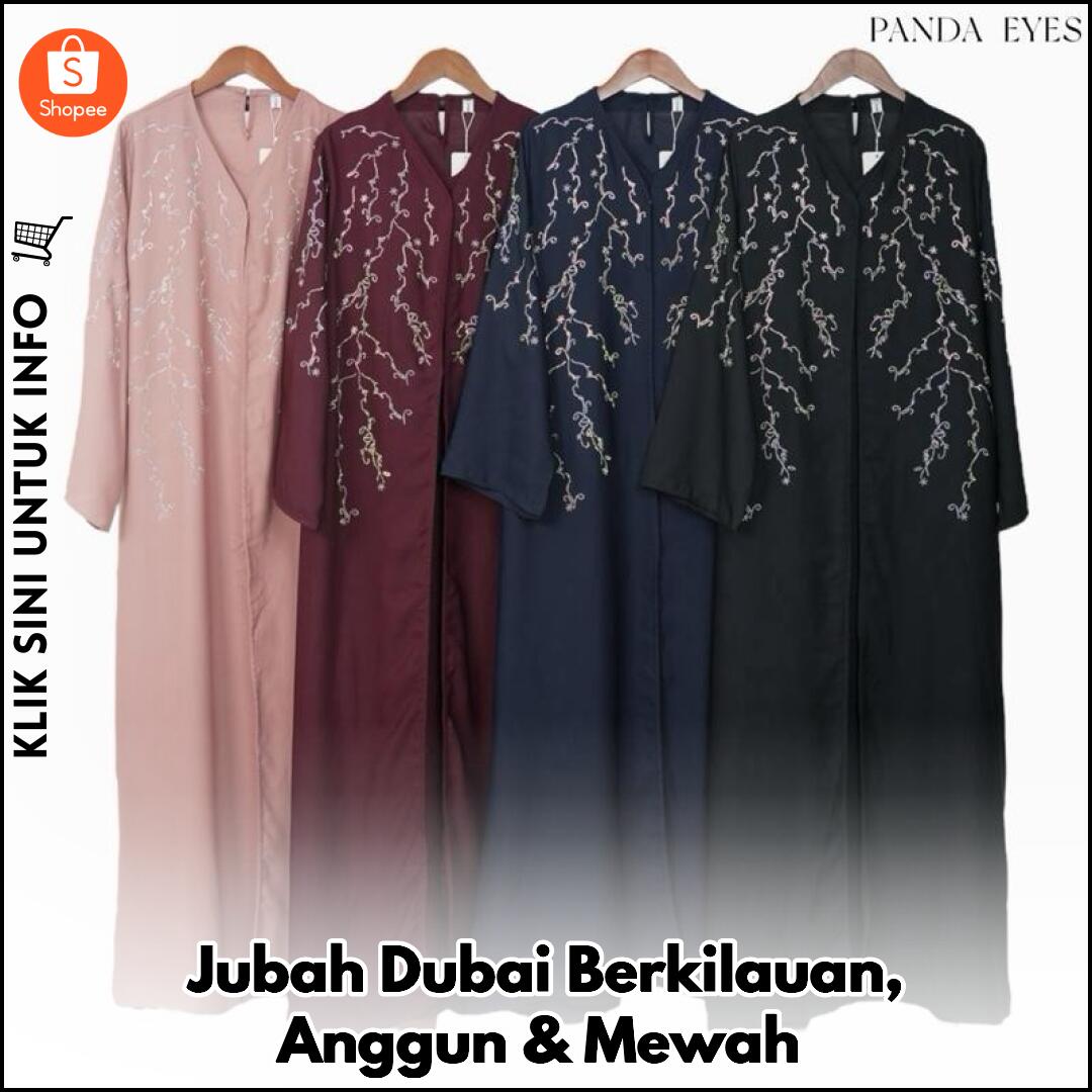 Jubah Dubai Berkilauan, Anggun & Mewah