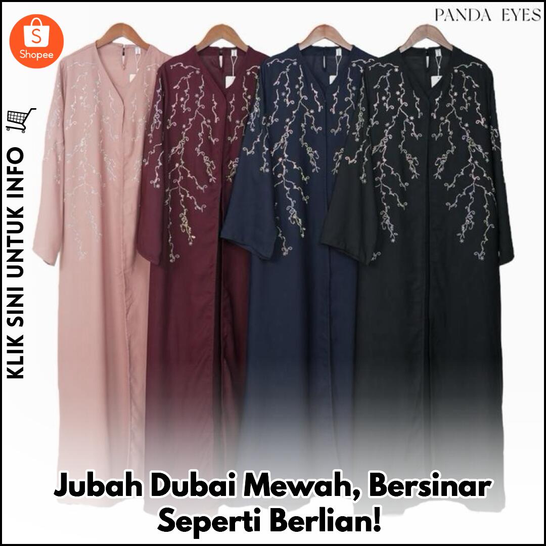 Jubah Dubai Berkilauan, Anggun & Mewah!