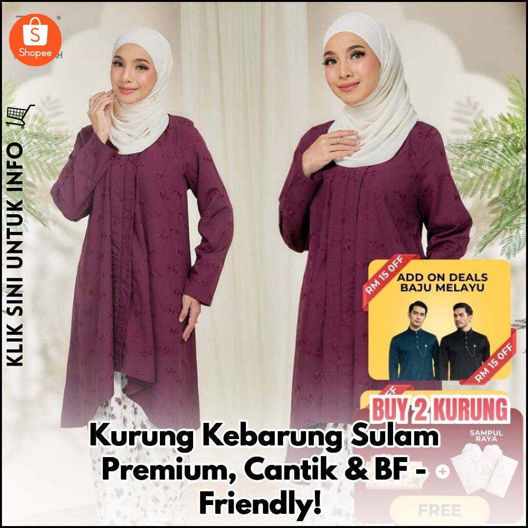 Kurung Kebarung Sulam Premium, Cantik & BF-Friendly!