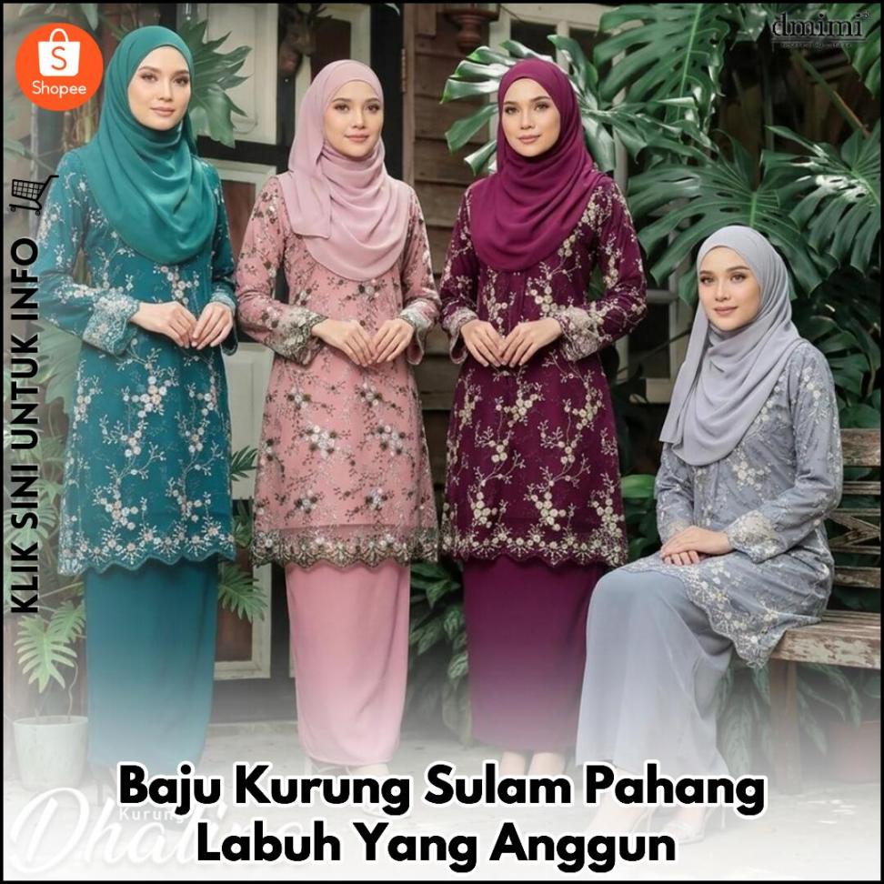 Baju Kurung Sulam Pahang Labuh Yang Anggun