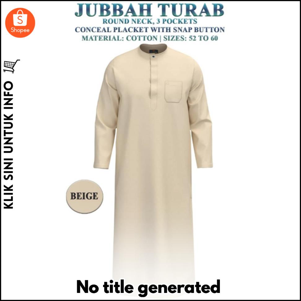 Jubah Lelaki Turab Selesa, 6 Warna Pilihan!