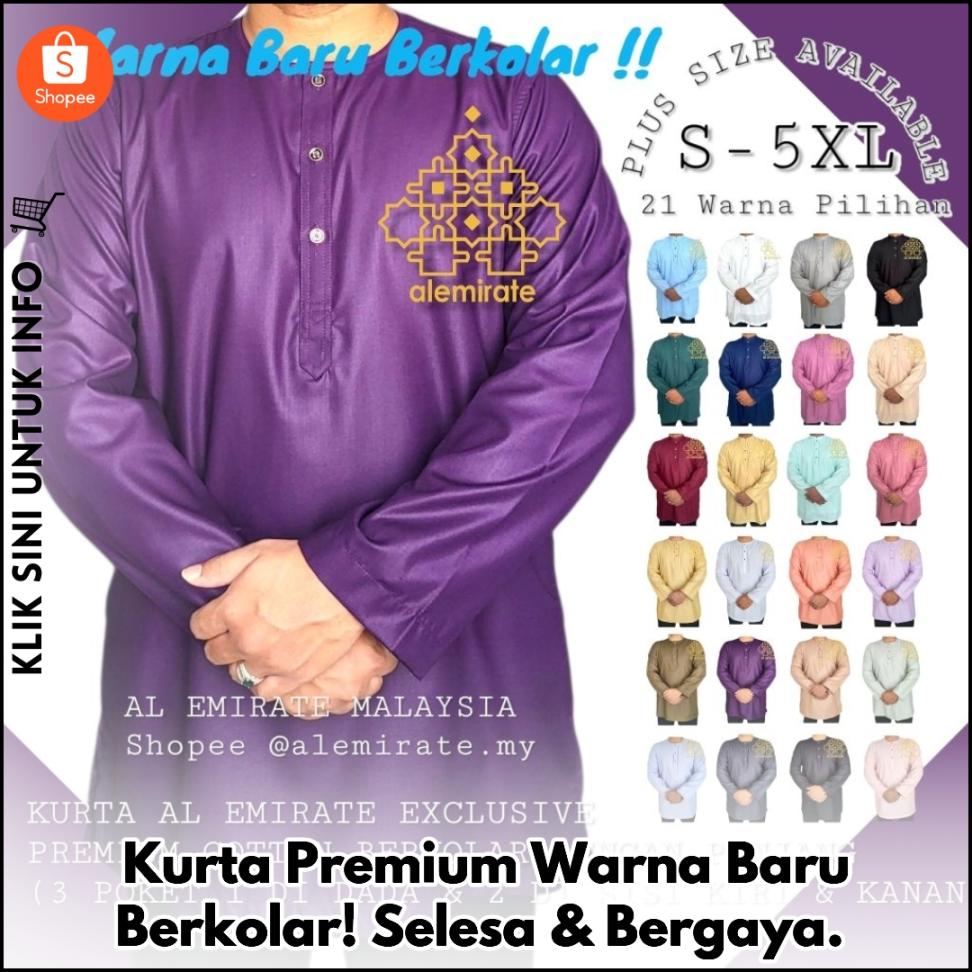 Kurta Premium Warna Baru Berkolar! Selesa & Bergaya.