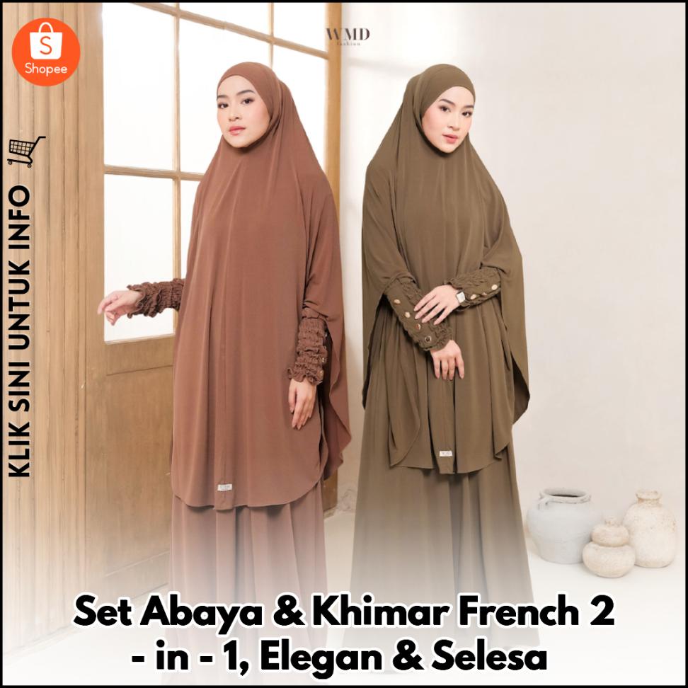Set Abaya & Khimar French 2-in-1, Elegan & Selesa
