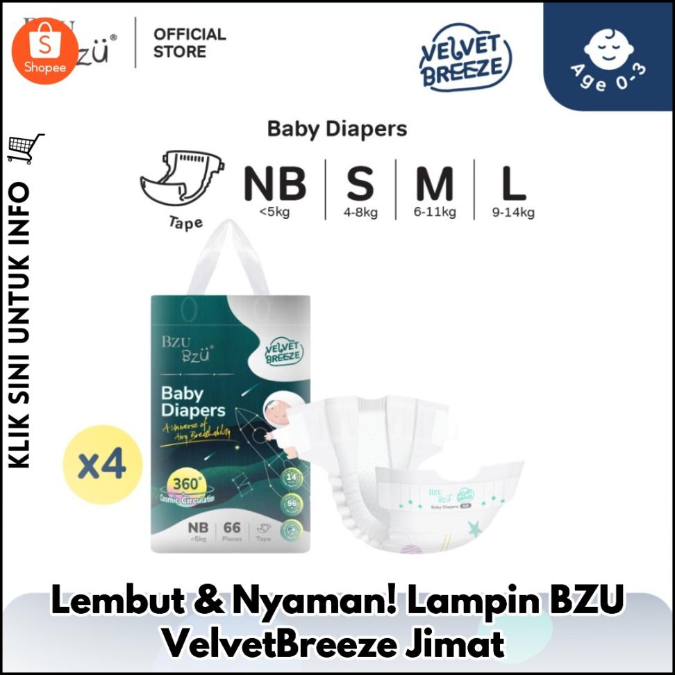 Lembut & Nyaman! Lampin BZU VelvetBreeze Jimat