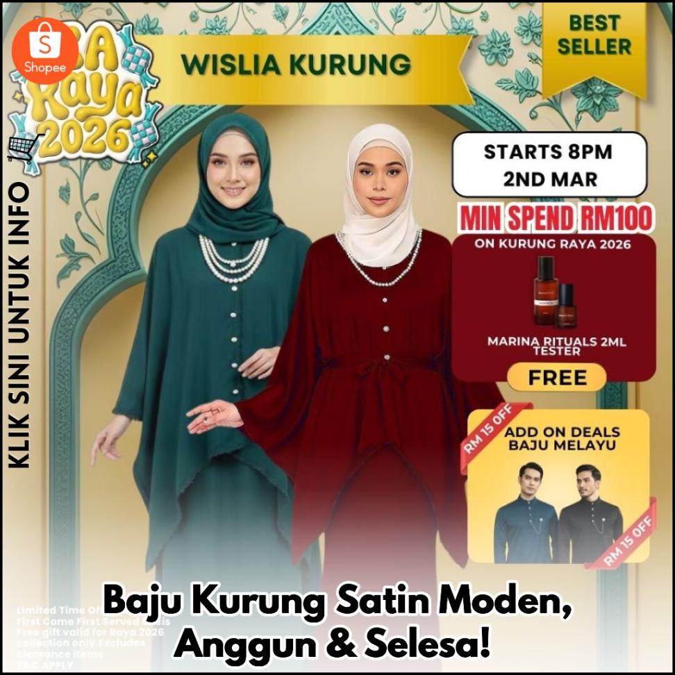 Baju Kurung Satin Moden, Anggun & Selesa!