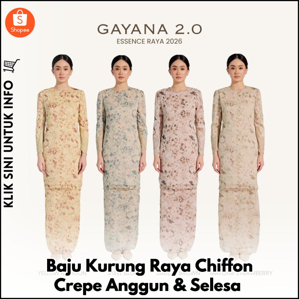 Baju Kurung Raya Chiffon Crepe Anggun & Selesa