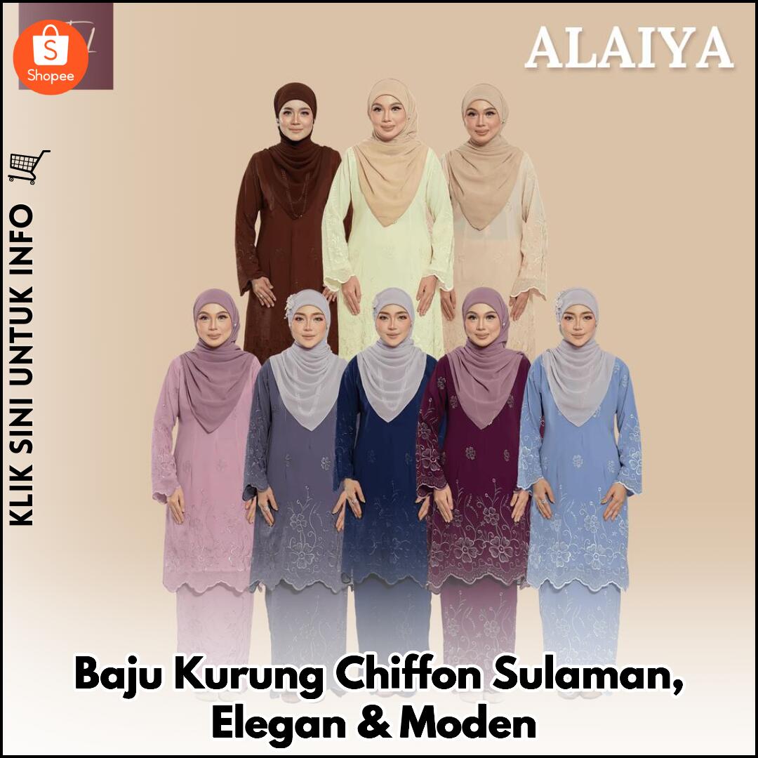 Baju Kurung Chiffon Sulaman, Elegan & Moden