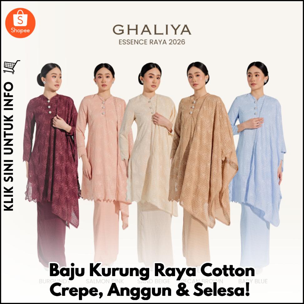 Baju Kurung Raya Cotton Crepe, Anggun & Selesa!