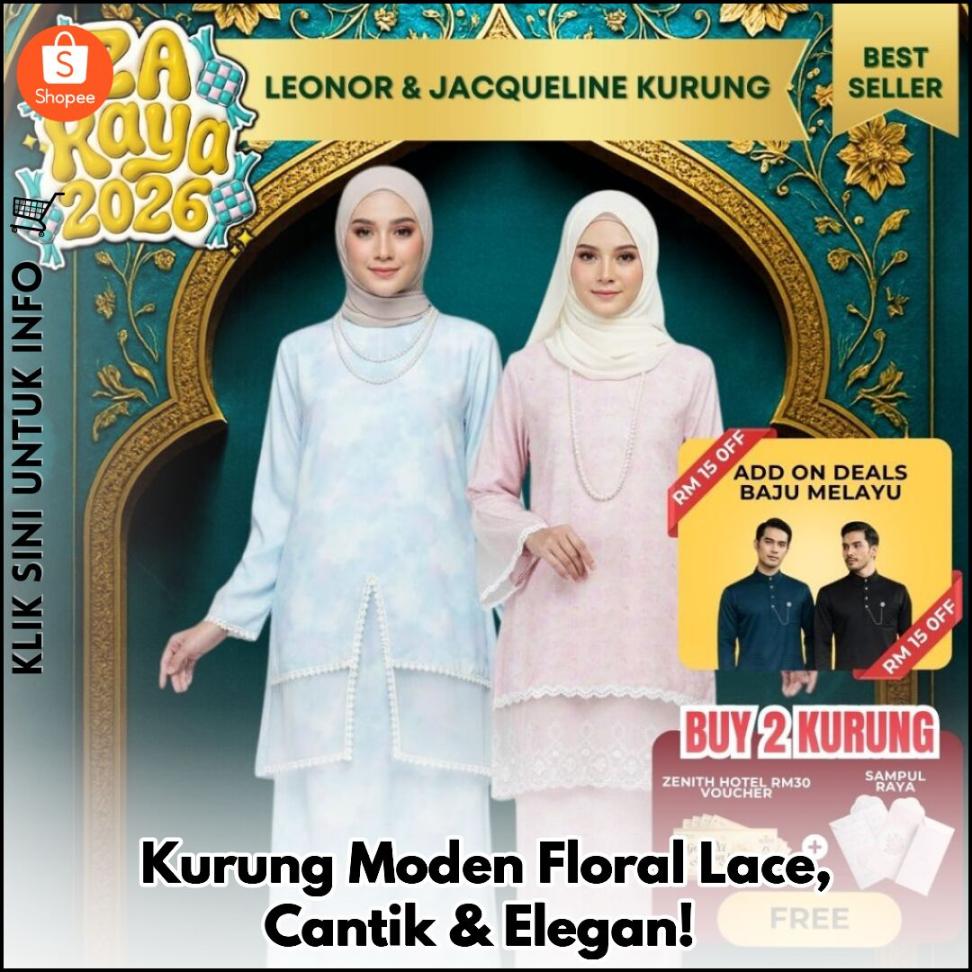 Kurung Moden Floral Lace, Cantik & Elegan!