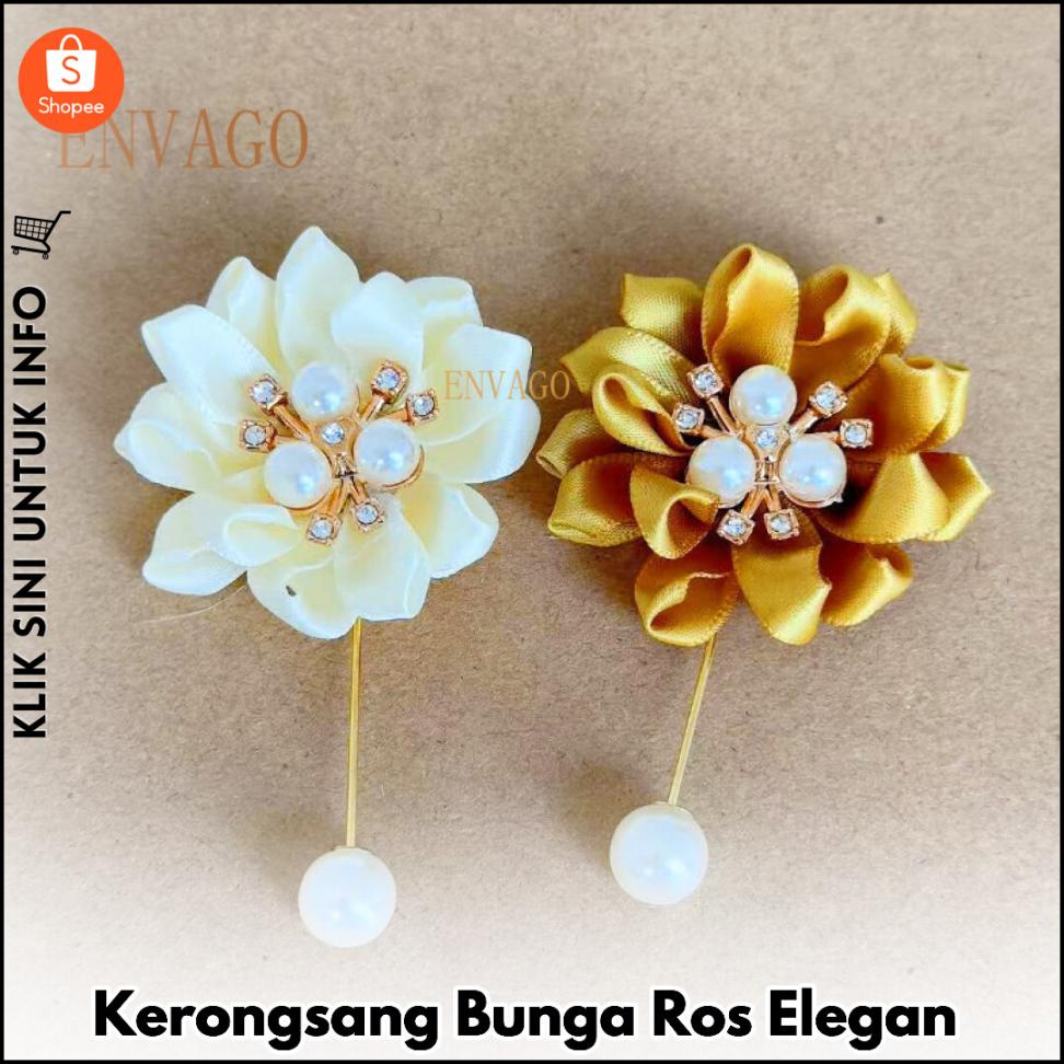 Kerongsang Bunga Ros Elegan