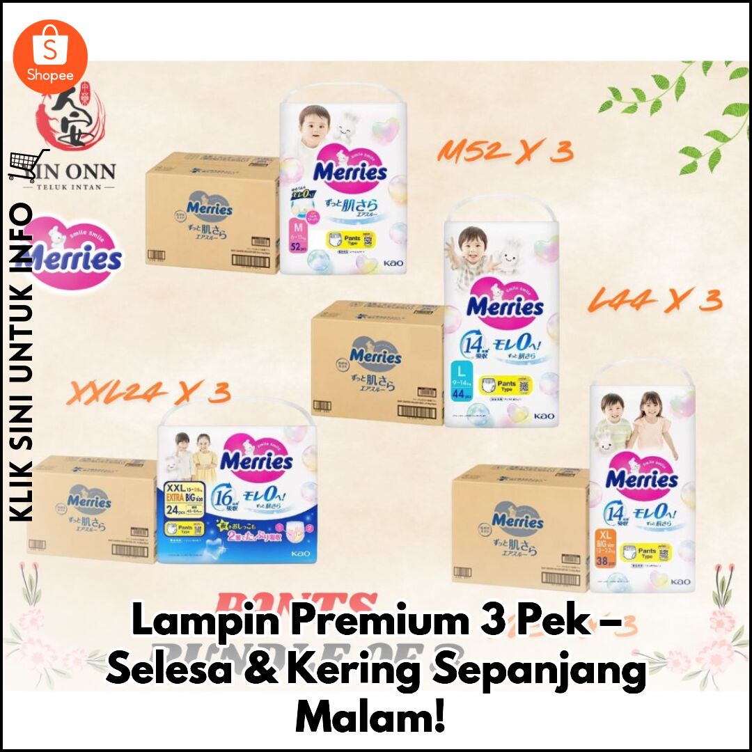 Lampin Premium 3 Pek – Selesa & Kering Sepanjang Malam!