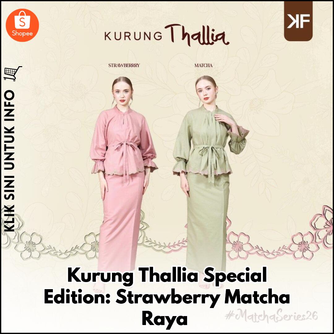 Kurung Thallia Special Edition: Strawberry Matcha Raya