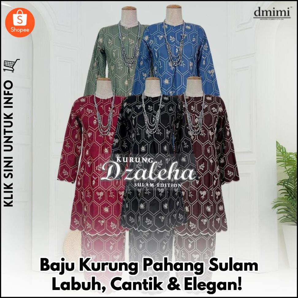 Baju Kurung Pahang Sulam Labuh, Cantik & Elegan!
